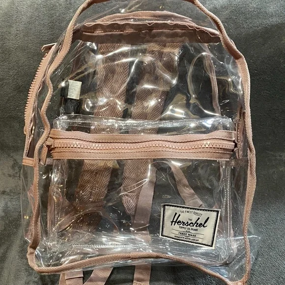 Herschel Clear Backpack XL with Pink Trim - Picture 1 of 3